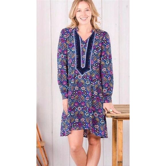 Matilda Jane Thoughts And Dreams Floral Long Sleeve Dress Boho Medium - Picture 1 of 6